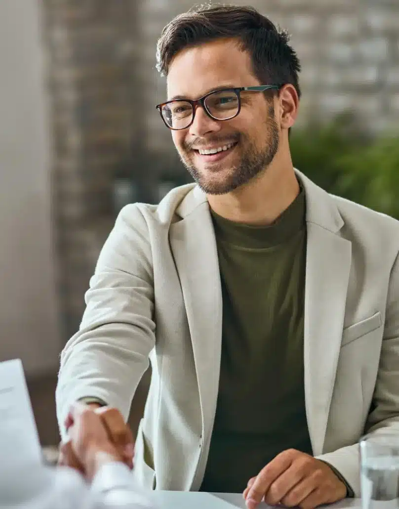 Businessman handshaking in the meeting